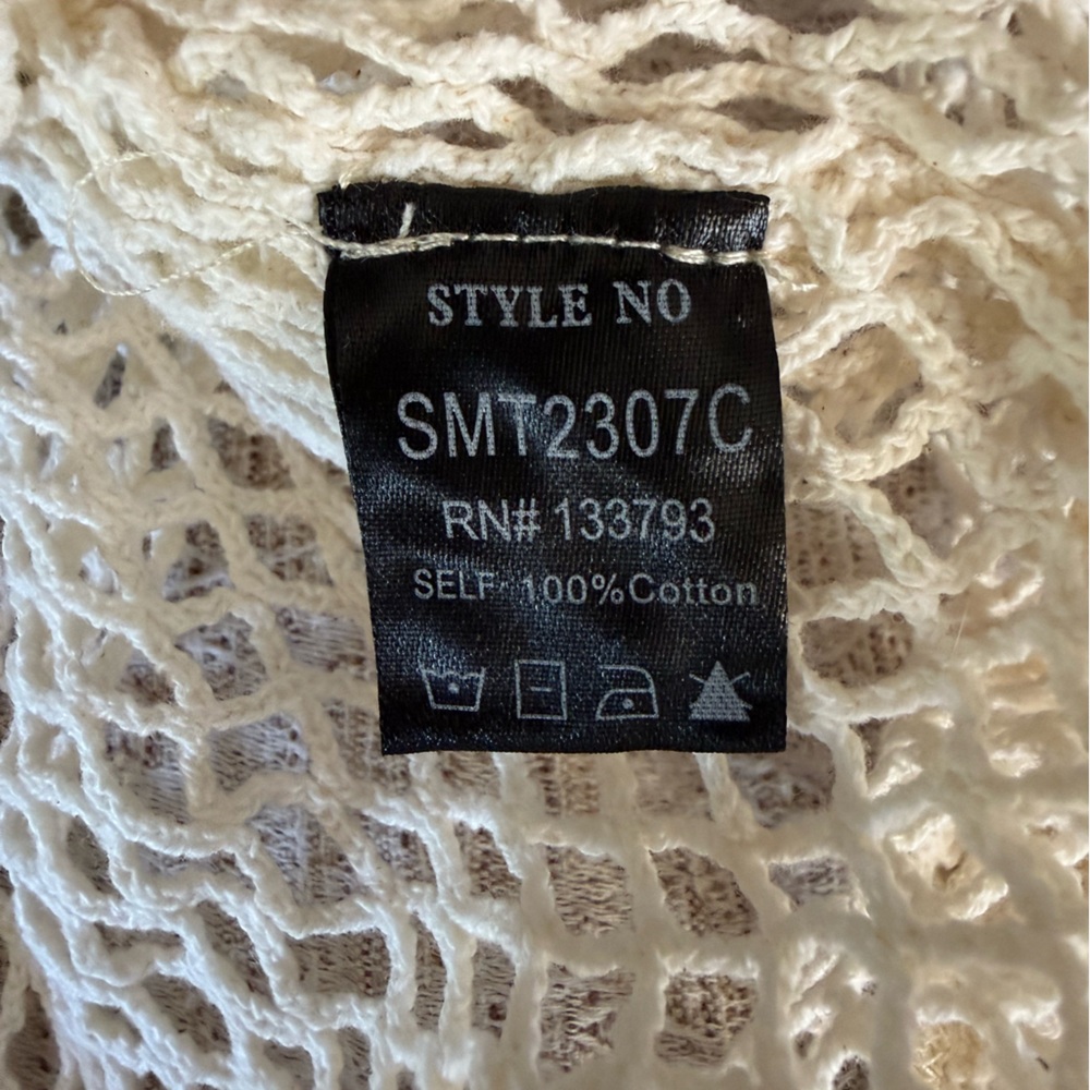 NWOT POL Coastal Nautical Fishnet Button Down Boho Shirt - Size L - Picture 13 of 14
